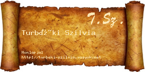 Turbéki Szilvia névjegykártya